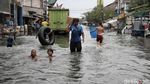 Kala Banjir Rob Jadi Wahana Bermain Anak-anak