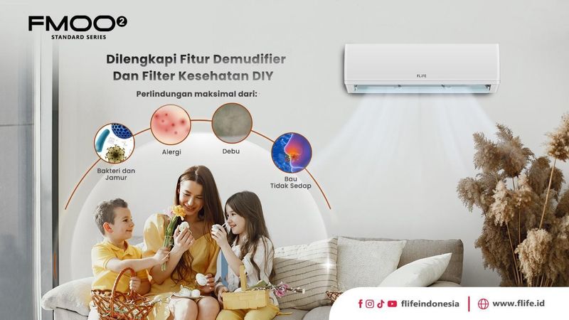 FLiFE Indonesia kembali meluncurkan produk air conditioner terbarunya, yakni FLiFE Air Conditioner FMOO2 Standard Series