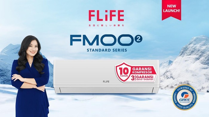 FLiFE Indonesia kembali meluncurkan produk air conditioner terbarunya, yakni FLiFE Air Conditioner FMOO2 Standard Series