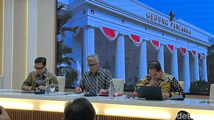 Konferensi pers di kantor Kemlu RI, Senin (16/12/2024). (Anggi Muliawati/detikcom).