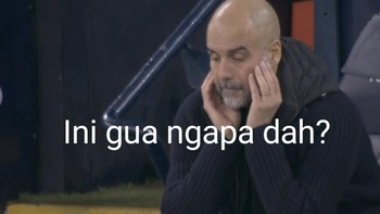 Gambaran Pep Guardiola dan fans City pagi ini Foto: X.com