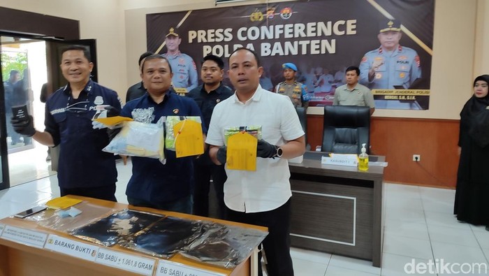 Ditresnarkoba Polda Banten ungkap jaringan sabu Sumatera-Jakarta (Foto: Bahtiar/Detikcom)
