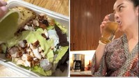 Diselingi teh hijau hangat buatannya sendiri, Nikita rutin makan chicken salad dengan isian dan porsi lumayan banyak. Foto: Instagram @nikitawillyofficial94