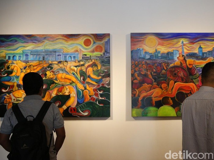 Melihat Pameran Lukisan di Galeri Nasional Jakarta Pameran lukisan bertajuk Kebangkitan : Tanah untuk Kedaulatan Pangan 2024 digelar di Galeri Nasional, Jakarta. Yuk lihat.
