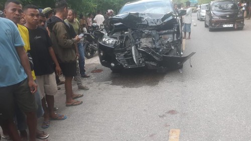 Mobil dinas Kajari TTS menabrak pasutri hingga tewas, Senin (16/12/2024).