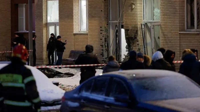 A view shows a scene of an explosion in which, according to Russia’s investigative committee, Russian general Igor Kirillov, in charge of nuclear protection forces, and his assistant were killed, in Moscow, Russia, on December 17, 2024. (Reuters)