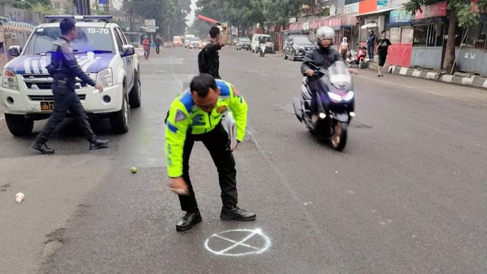 TKP kecelakaan yang menewaskan Siti Rohmah di Jalan Ahmad Yani Kota Bandung.
