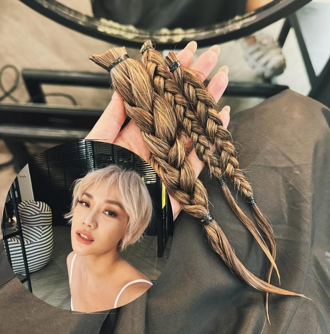 BCL memperlihatkan potongan rambut panjangnya yang dikepang dan digunting. Sebelumnya, BCL dikenal dengan rambut panjang sepunggung.  Foto: Instagram Bunga Citra Lestari