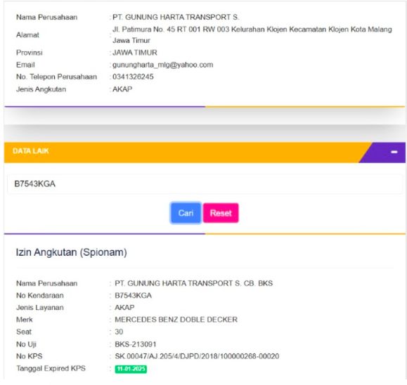 cara uji cek kelayakan bus. (Dok: https://mitradarat.dephub.go.id/  )