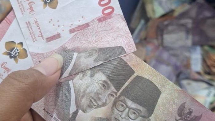 Penampakan uang palsu diterima pedagang di Mamuju Tengah. Dokumen Istimewa