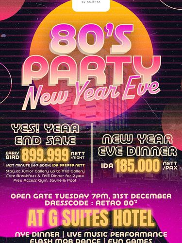 Poster Acara Akhir Tahun di Hotel Surabaya