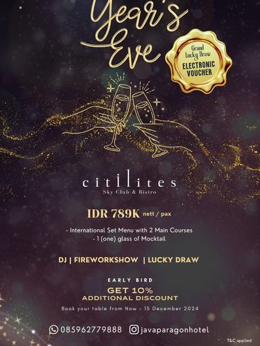 Poster Acara Akhir tahun hotel Surabaya