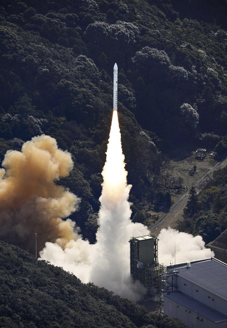 The Kairos No. 2 rocket, a Japanese commercial rocket carrying a set of satellites, is launched from Space Port Kii in Kushimoto town, western  Japan Wednesday, Dec. 18, 2024. (Kyodo News via AP)