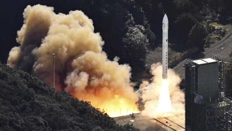 The Kairos No. 2 rocket, a Japanese commercial rocket carrying a set of satellites, is launched from Space Port Kii in Kushimoto town, western  Japan Wednesday, Dec. 18, 2024. (Kyodo News via AP)