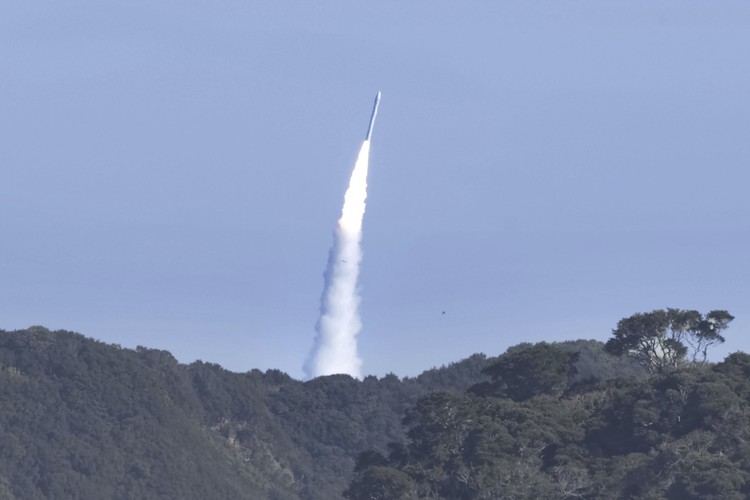 The Kairos No. 2 rocket, a Japanese commercial rocket carrying a set of satellites, is launched from Space Port Kii in Kushimoto town, western  Japan Wednesday, Dec. 18, 2024. (Kyodo News via AP)