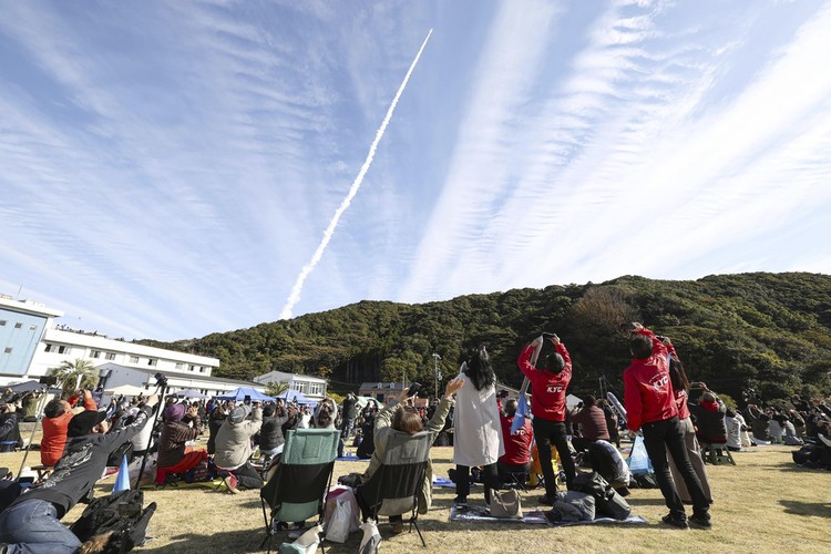 The Kairos No. 2 rocket, a Japanese commercial rocket carrying a set of satellites, is launched from Space Port Kii in Kushimoto town, western  Japan Wednesday, Dec. 18, 2024. (Kyodo News via AP)