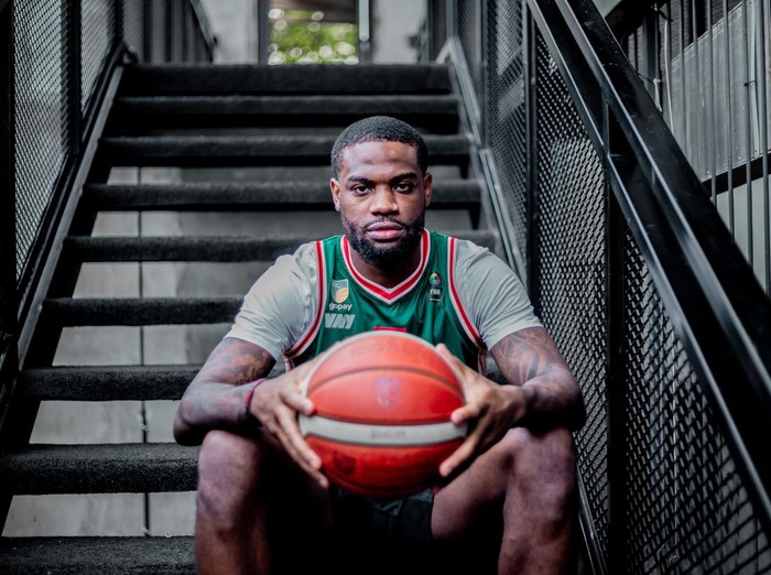 Salah satu pemain asing baru klub basket Bima Perkasa Jogja, Keljin Belvins. Diunggah Rabu (18/12/2024).