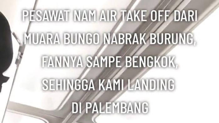 Viral pesawat Bungo-Jakarta mendarat darurat di Palembang karena tabrak burung.