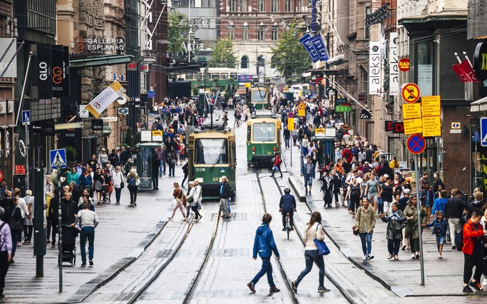 Jalanan di Kota Helsinki, Filandia