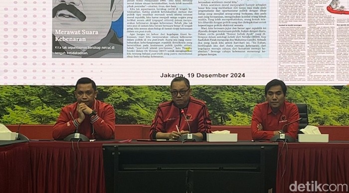 Konferensi pers PDIP, 19 Desember 2024. (Rumondang Naibaho/detikcom)
