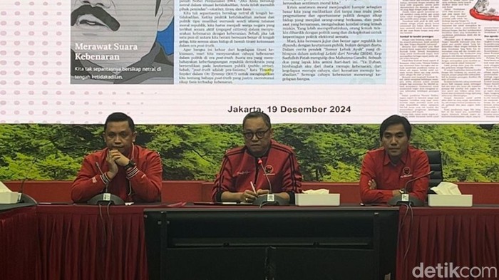 Konferensi pers PDIP, 19 Desember 2024. (Rumondang Naibaho/detikcom)