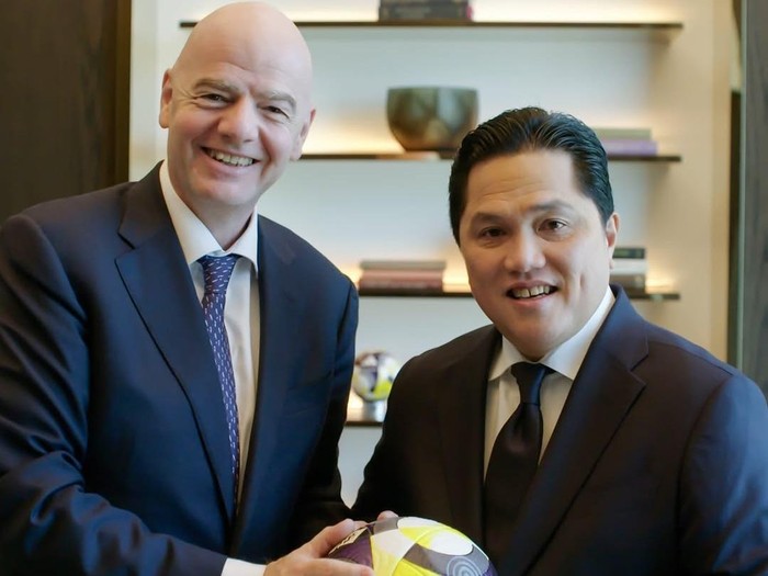 Presiden FIFA, Gianni Infantino dan Erick Thohir
