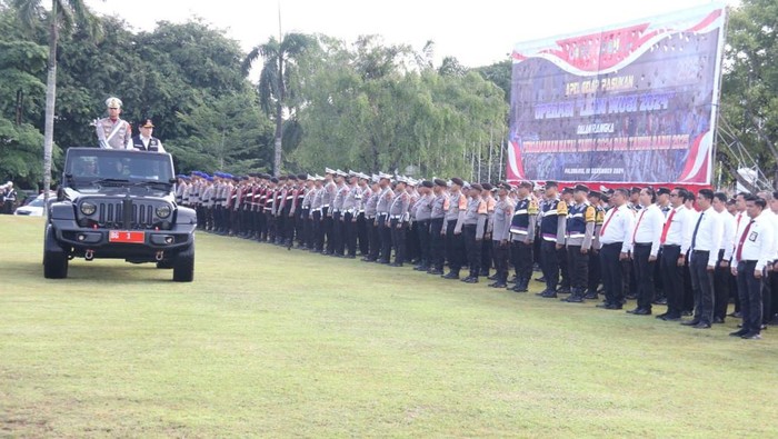 Apel kesiapan Operasi Lilin 2024 di Griya Agung, Palembang