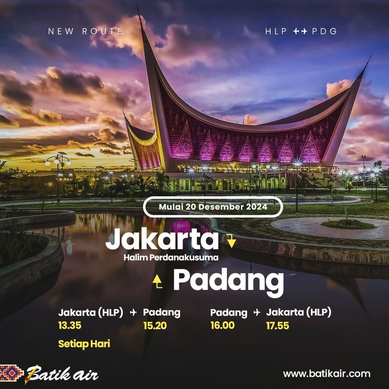 Batik Air buka rute Padang-Halim Perdanakusuma