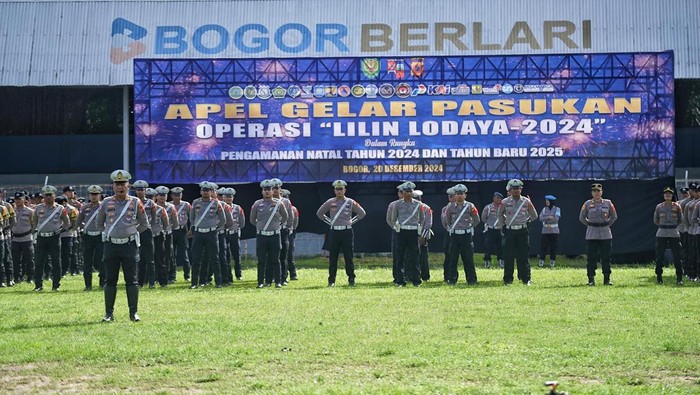 Forkopimda Kota Bogor menggelar apel pasukan pengamanan Natal dan Tahun Baru 2025. (Dok. istimewa)