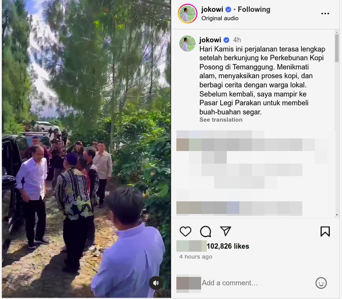 Joko Widodo main ke Kebun Kopi Posong
