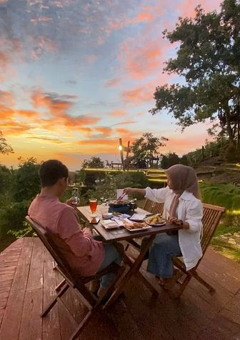 kafe di Bantul yang asri