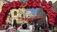 Tahun ini menandai 25 tahun kembalinya Makau yang pernah dikuasai Portugal ke pangkuan China. (AP Photo/Kanis Leung)