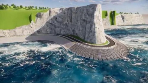 Rancangan pembangunan sea wall dan penataan tebing di bawah Pura Uluwatu, Badung. (Dok PUPR Badung)