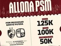 Penjualan Tiket PSM Vs Barito Putera Dibuka, Berikut Cara Beli dan Harganya