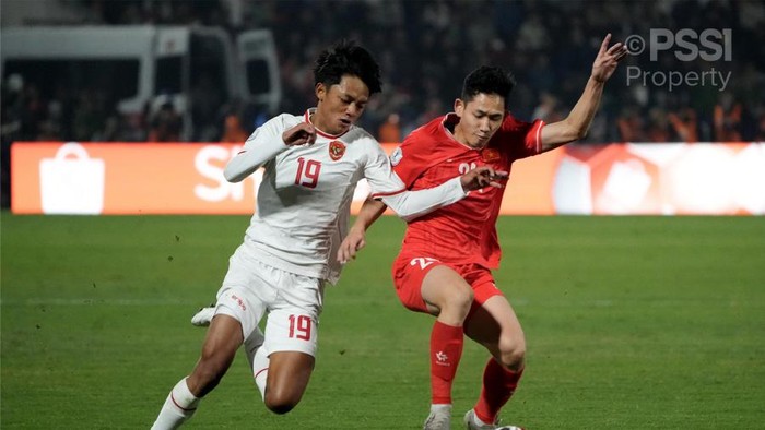 Achmad Maulana saat laga Indonesia vs Vietnam di Piala AFF 2024.