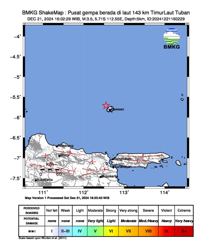 gempa tuban M 3,5