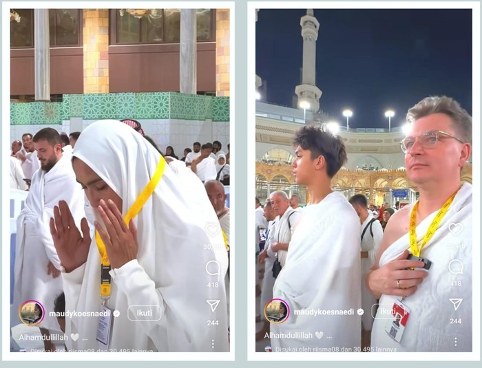 Maudy Koesnaedi Umroh Bareng Anak dan Suami