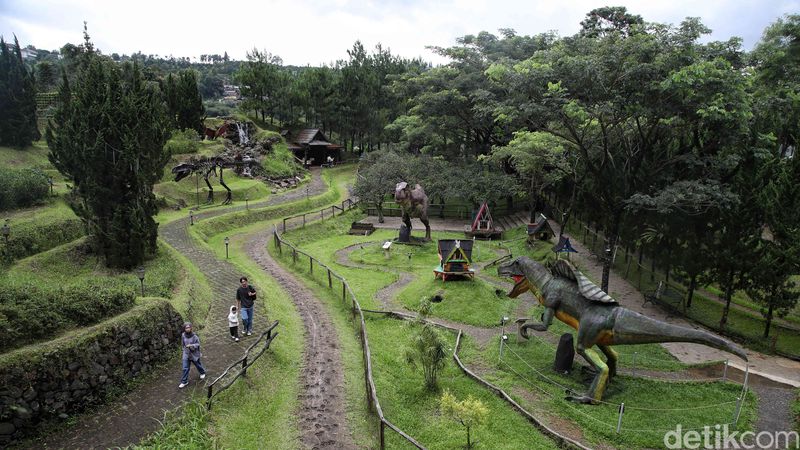 Papa Dino Puncak, wahana baru di Puncak, Bogor, yang memungkinkan traveler melihat dan belajar terkait hewan purba dinosaurus.