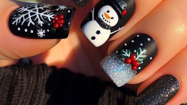 Christmas Nails Simple Nails. Foto: Pinterest/Uk Beauty Room