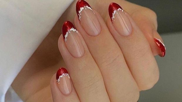Minimalist Bow Nail Art Christmas. Foto: Pinterest/Etsy