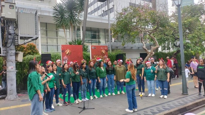 Paduan suara tampil di area CFD (Maulani/detikcom)