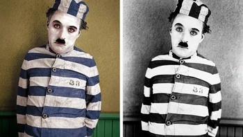 Charlie Chaplin dalam film The Pilgrim tahun 1923. Foto: Mario Unger/Brightside