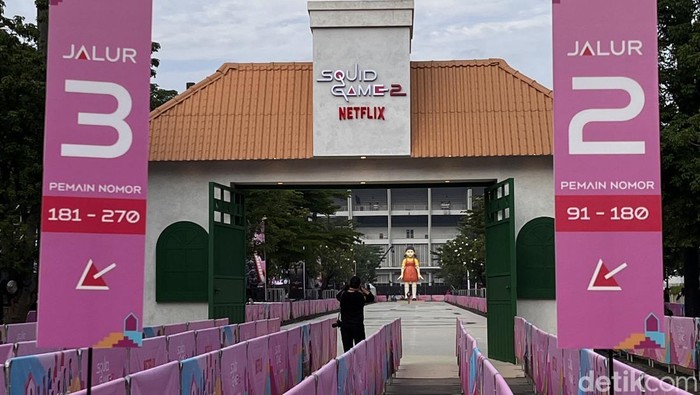 Squidgame Acara Squidgame di Plaza Timur GBK.