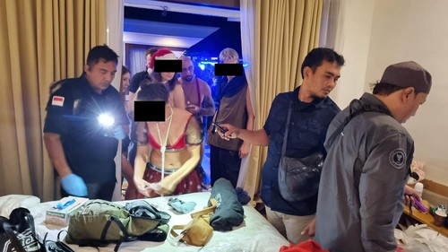 BNN Bali menggerebek pesta seks dan narkoba WNA di Canggu, Bali, Sabtu (21/12/2024).