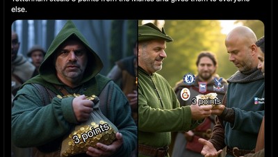 Meme Tottenham Jadi Robin Hood, Pencuri Poin yang Murah Hati