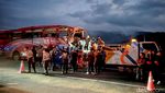 Kondisi Bus Hancur Usai Tabrak Truk di KM 77 Tol Pandaan-Malang