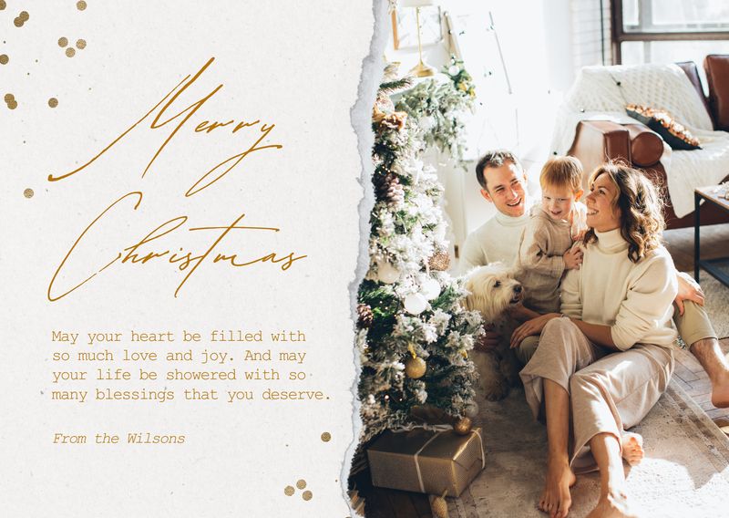 Kartu Ucapan Natal 2024 Aesthetic dengan Foto Keluarga