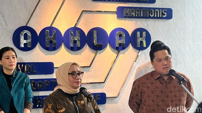Menteri PPPA dan Veronica Tan Sambangi Kantor Erick Thohir, Ada Apa?