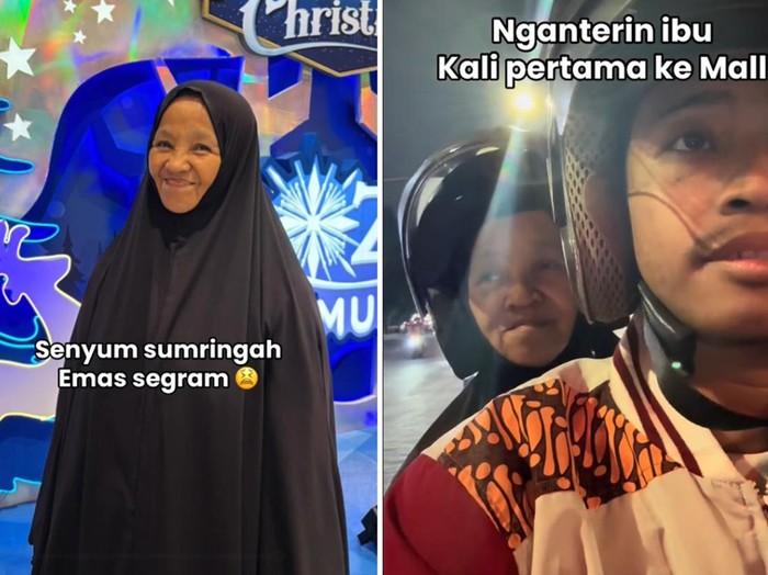 Momen anak mengajak ibunya pertama kali jalan-jalan ke mall dan membelikan emas ketika baru mendapatkan gaji.