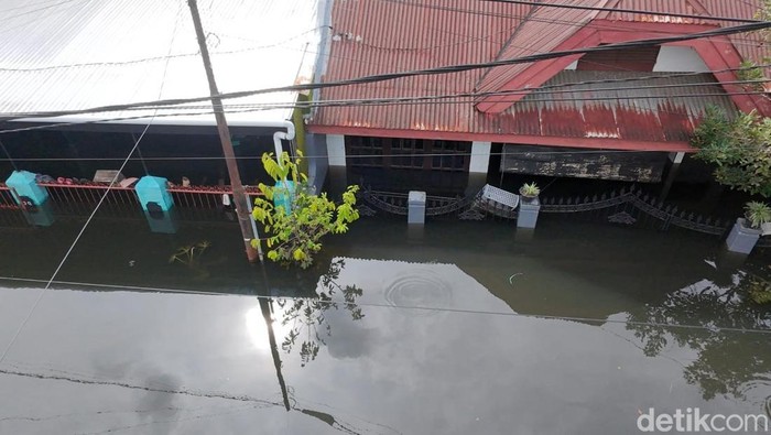 Penampakan banjir di Perumnas Antang, Makassar, belum surut. Muh Zulkarnaim/detikSulsel
